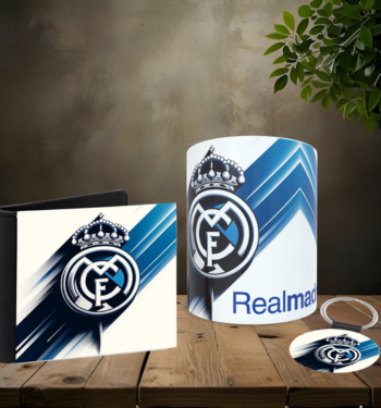 Pack con cartera, taza y llavero personalizados - La Huella